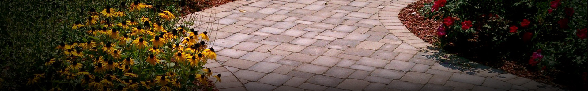 Walkways and patio pave bricks