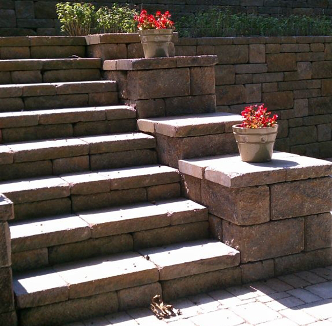 Stone Steps Ideas Wisconsin Keystone, Patio Block Step Ideas
